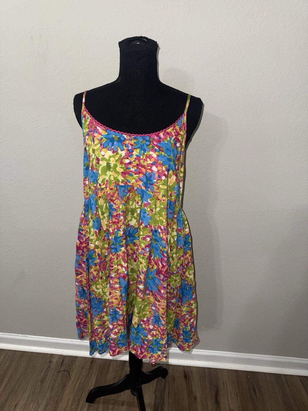 Natural Life Gigi Mini Dress In Multi Starburst Medium Sundress Flowy Hippy
